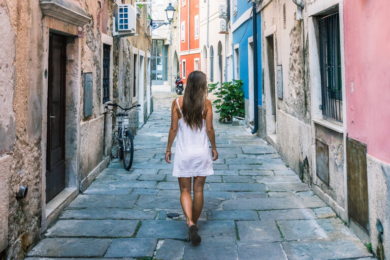 Walking the streets of Piran